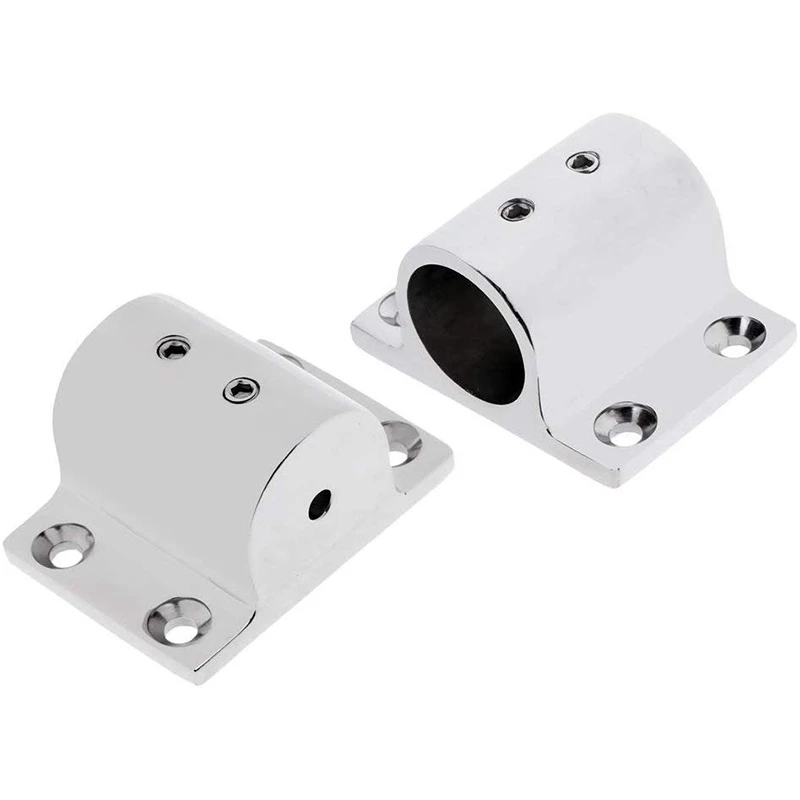 2 Pieces Marine Boat Hand Rail Fitting Stainless Steel 90 Degree Stanchion Rectangle Base Mount Hand Rail Fitting