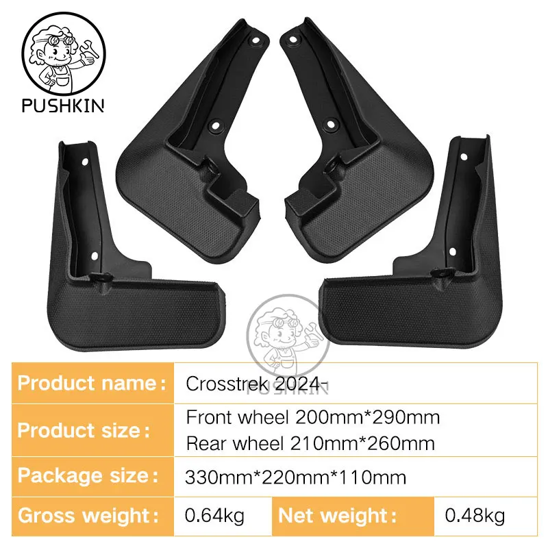 For Subaru Crosstrek 2024 Car Mud Flaps Splash Guards MudFlaps Front Rear Fender Mudguards PP Soft Plastic Exterior Accessories