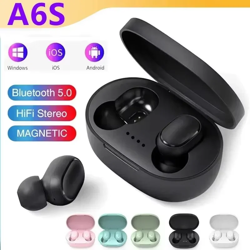 TWS A6S Headset Wireless Earphones Bluetooth Headphones Sport Stereo Fone Bluetooth Earbuds for iPhone Samsung Xiaomi Huawei