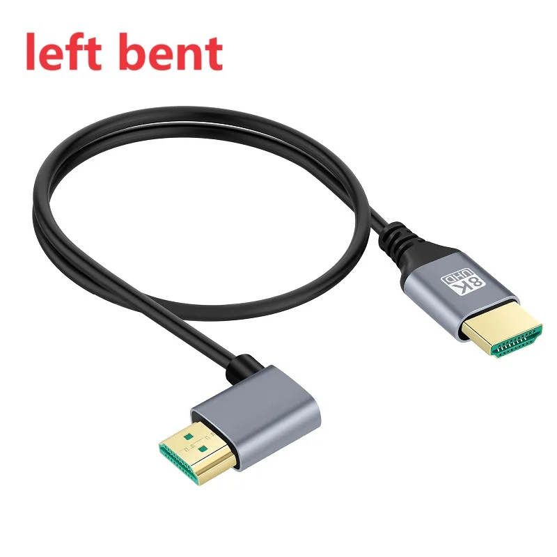 0.5 1M 90 Degree Left/Right/UP/Down Angle  8K HDMI-Compatible 2.1 Cable 8K@60Hz 4K@120Hz 48Gbps Extension Cable