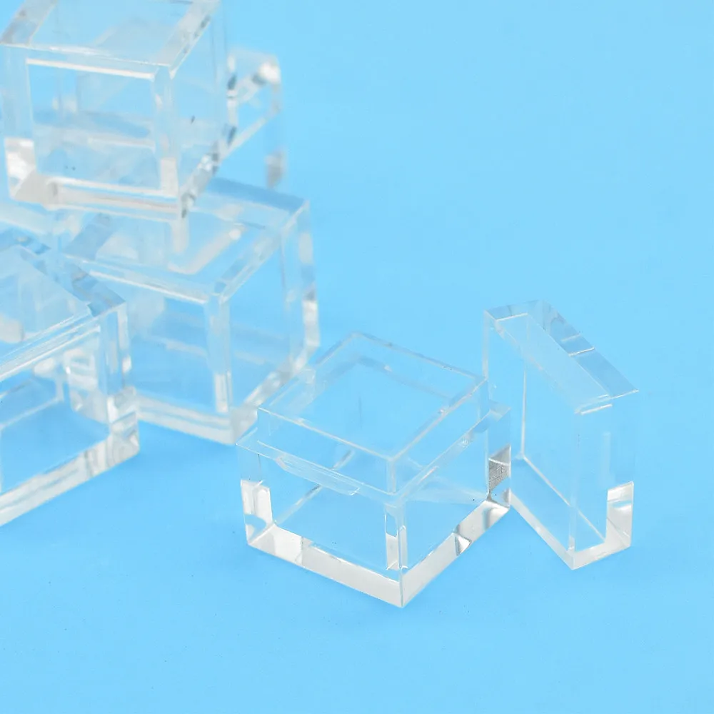 Étuis en acrylique pour Cubes d'éléments, 10 pièces, boîtes transparentes, Collection, rangement de petite taille 14mm pour Cubes d'éléments 10mm