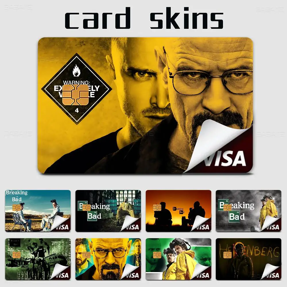 غطاء جلدي لفيلم الرسوم المتحركة Breaking Bad من المسلسلات التلفزيونية لبطاقة الائتمان وبطاقة الخصم البنك الأمامية