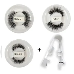 1pair Magnetic Eyelashes Handmade 3D Natural Magnetic False Eyelashes Reusable Magnetic Eyelashes Tweezers Set