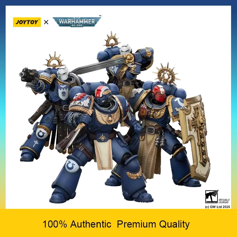 

JOYTOY Warhammer 40K Ultramarines 3Pcs Bladeguard Veterans Squad & Captain Titus Laurels of Victory 1/18 Scale Action Figures