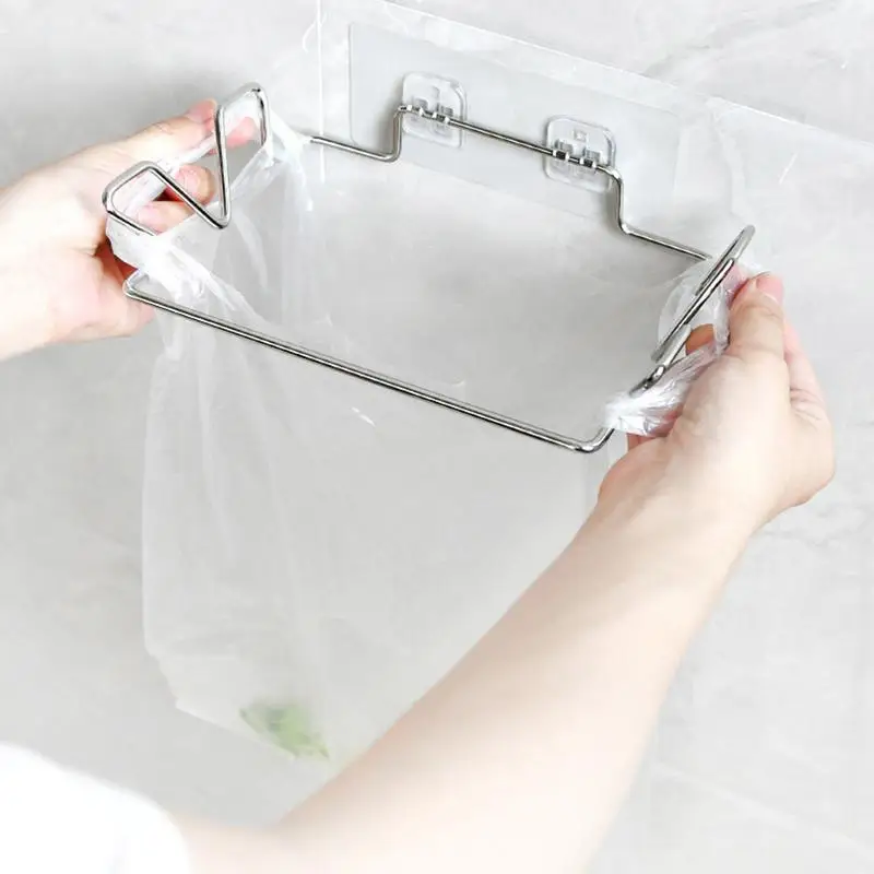 Trash Bag Holder Cabinet Door Trash Bag Holder Leaf Bag Holder Garbage Bags Storage Organizer Rack Back Door Hook Hangers