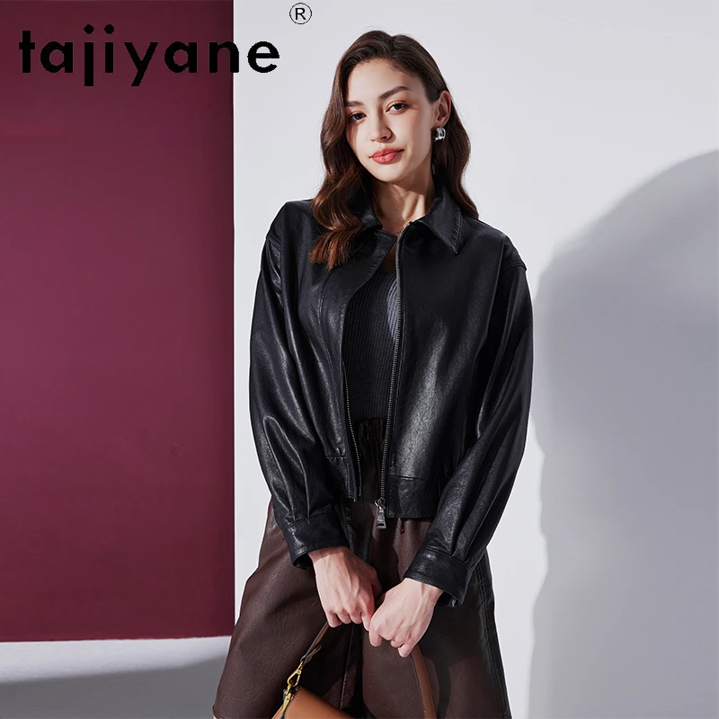 

Tajiyane Retro Real Leather Jacket Women 2023 Top Quality Plant Tanned Genuine Sheepskin Coat Short Fashion Coats and Jackets