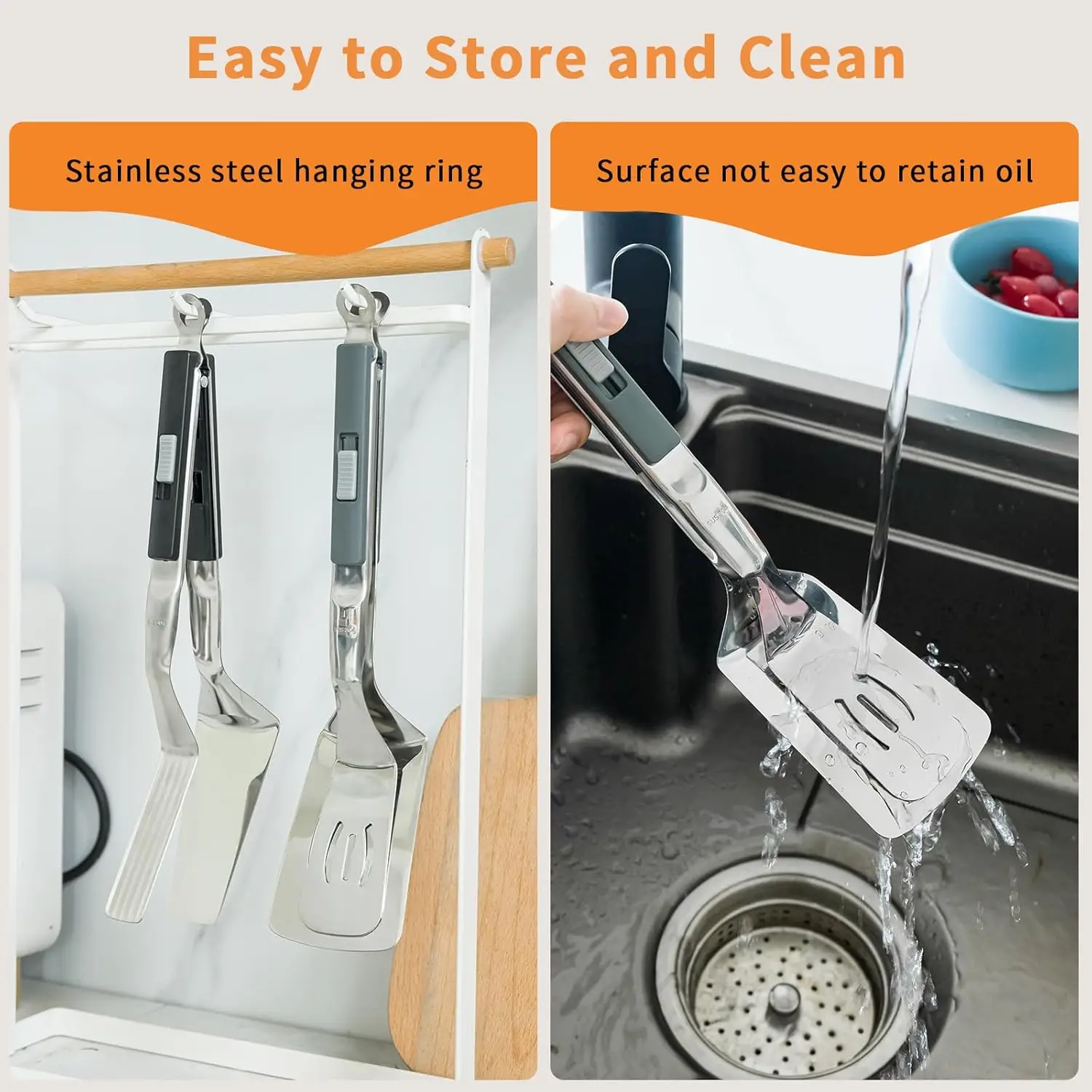 Stainless Steel Steak Clip Egg Flipper Spatula Barbecue Meat Clamp Flipping Bread Steak Fish Clip Spatula Kitchen Cooking Tongs