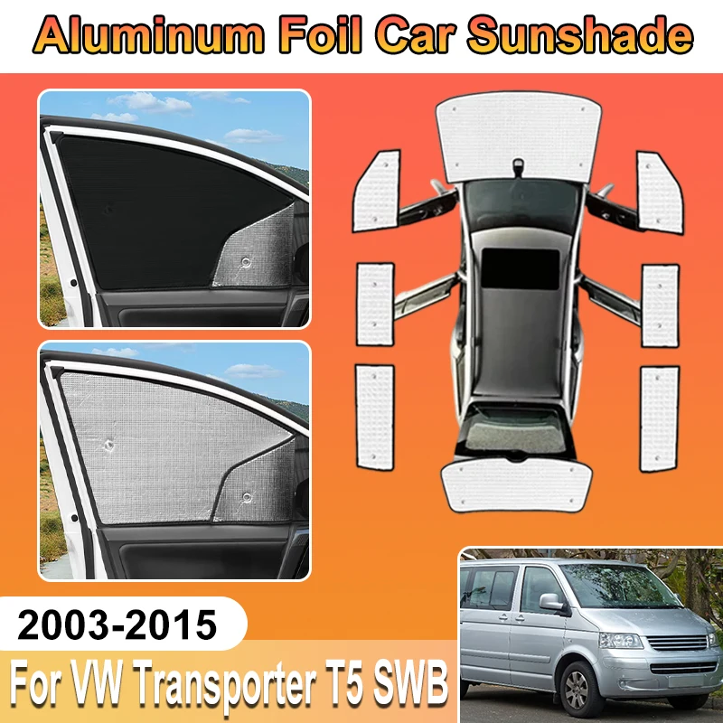

For Volkswagen Transporter T5 Accessories SWB 2003-2015 Car Al Foil SunShade Window Cover Auto Aluminium Foil Heat Shield Baffle