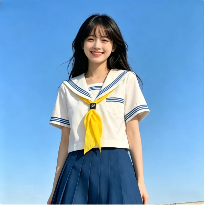 本物の-jk-制服プリーツスカート、プレッピーな英国カレッジの甘いスタイルの衣装、薄手で日常のキャンパス学生の服装に合わせやすい