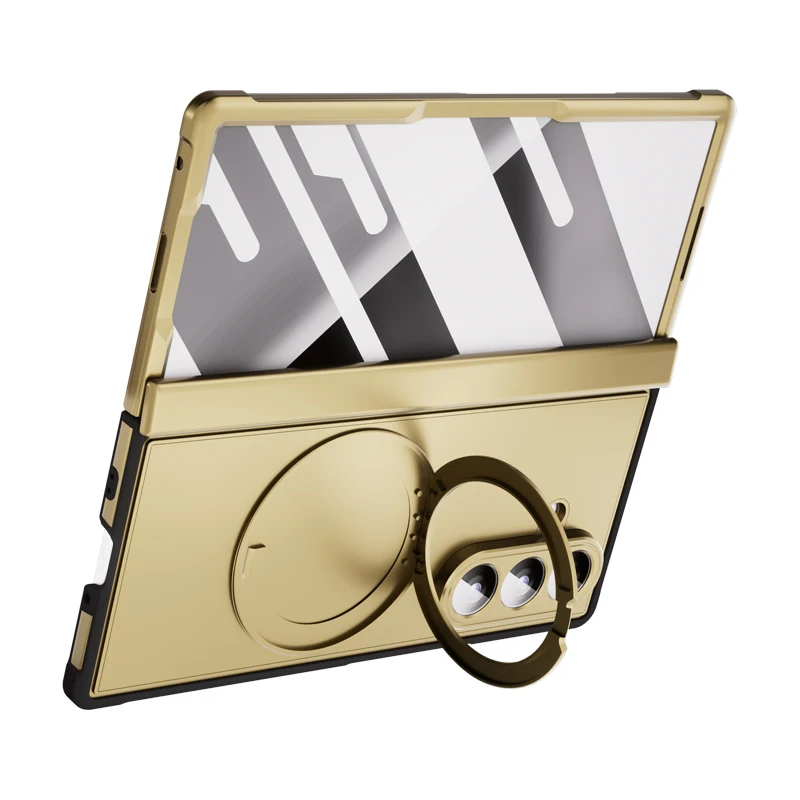With S Pen Holder For Samsung Galaxy Z Fold 8 7 6 5 4 3 2 Hinge Case TriFold Shockproof Full Screen Protector Glass film Cover view 4