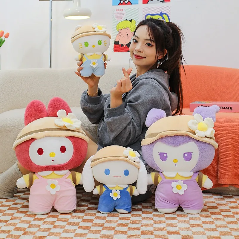 Kawaii Sanrio Kuromi Hello Kitty Cinnamoroll Peluche Bambola di pezza Regalo di compleanno per bambini Simpatico animale imbottito Peluche per bambini