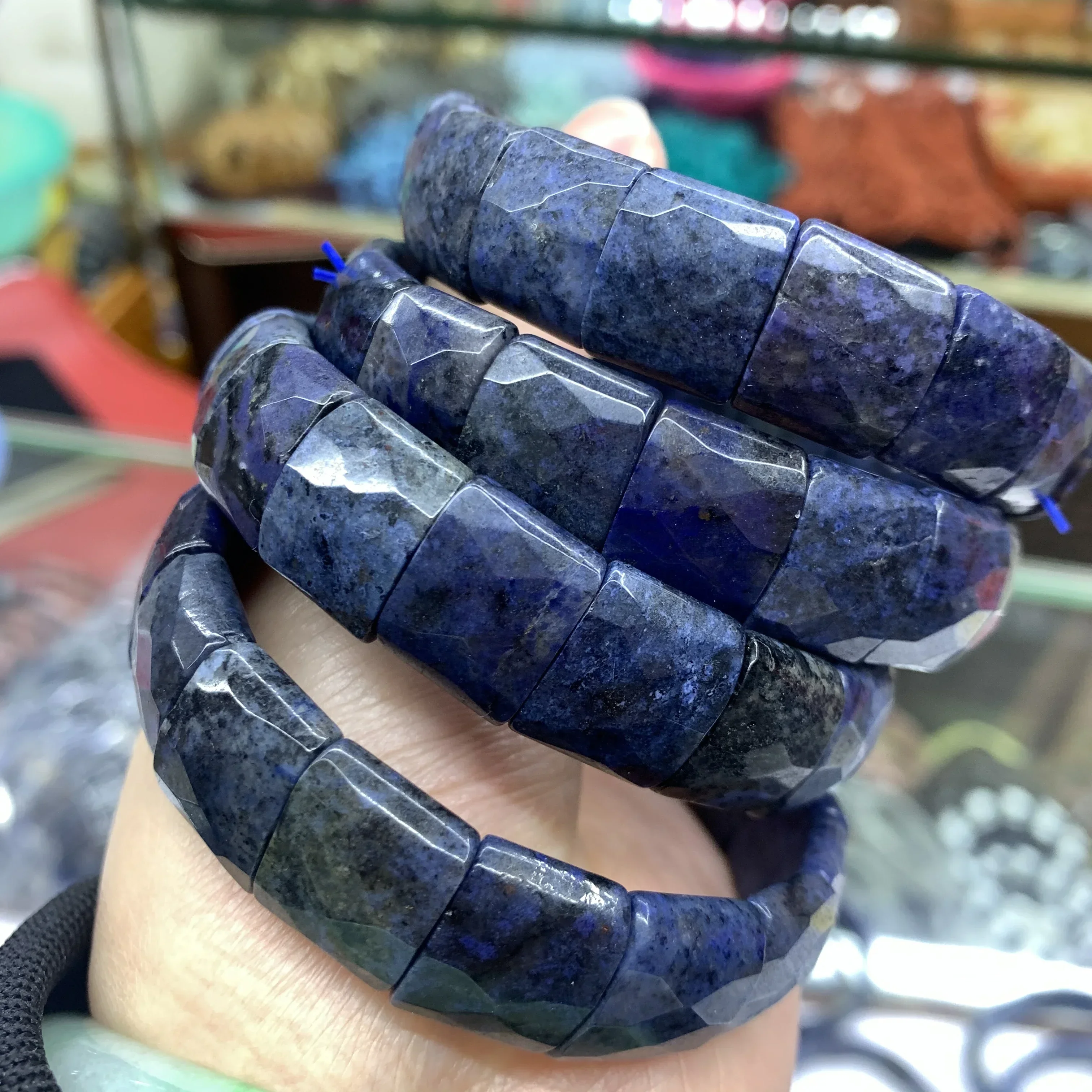 2024 New Natural Blue Dumortierite Stone Bracelets for Women Men Simple Energy  Academic Magnetic Field Jewelry Party Gift