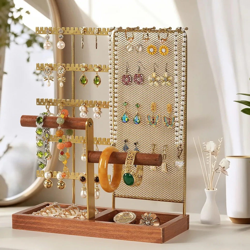 

Jewelry Organizer Stand Earring Holder Display Pendants Bracelets Hanging Shelf Props Shopping Mall Dresser Storage Gift Rack