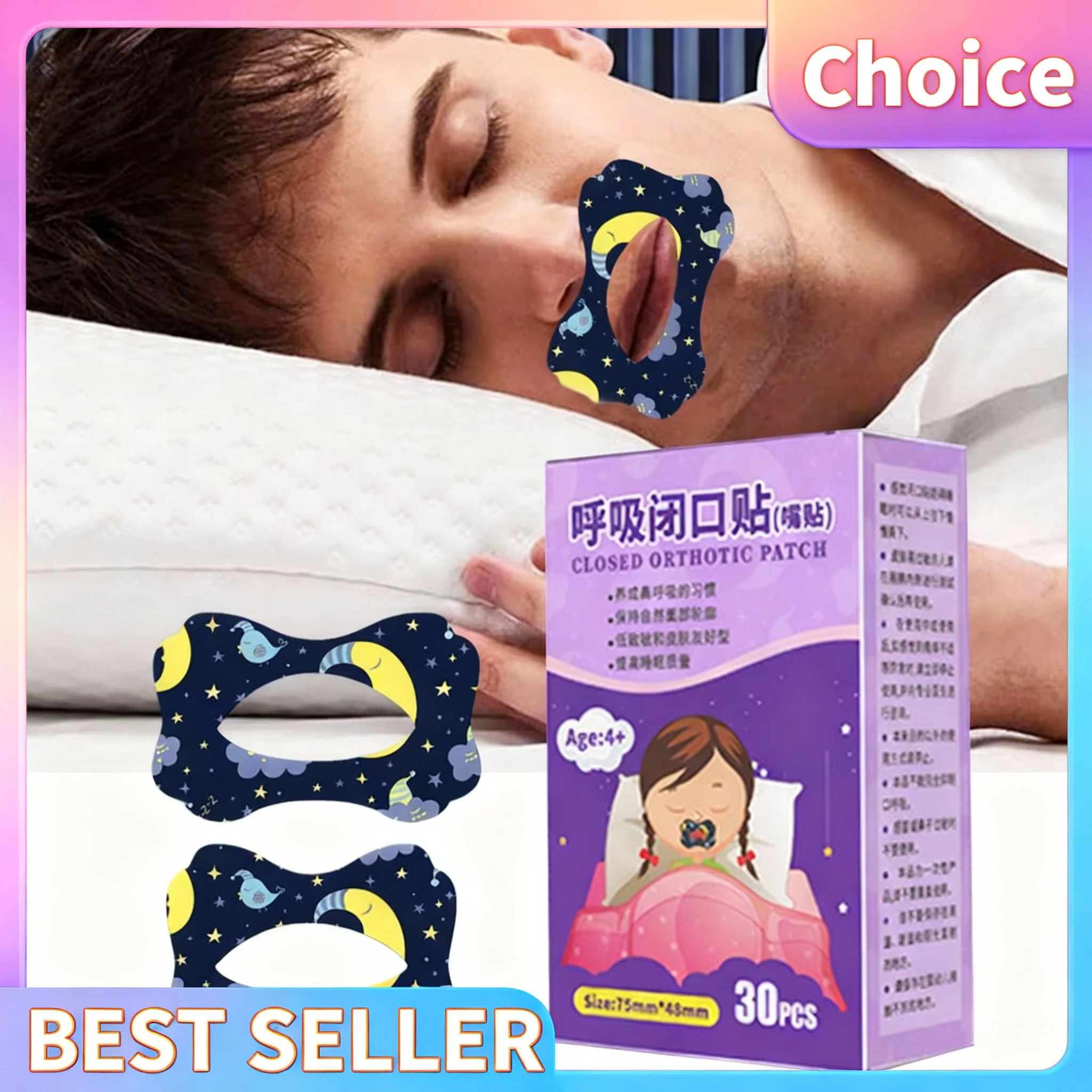 New High-end 30pcs Anti Snoring Stop Snoring Mouth Closure Tape Breathing Correction Patch Shut Up Patch Orthosis Tape Sleeping