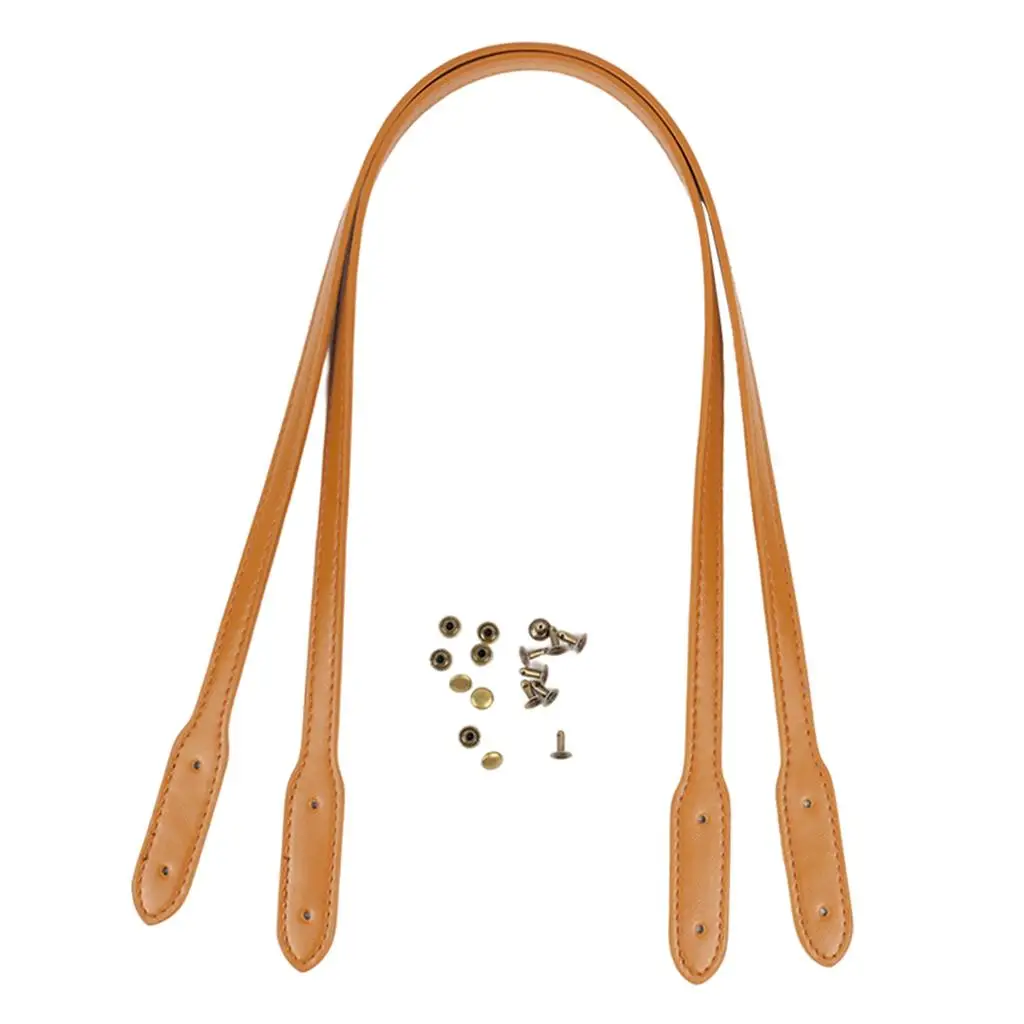 

DIY 28" Bag Strap, Replacement PU Leather , Leaf-Shaped Rivet Detachable for Shoulder Crossbody Handbag Parts Women