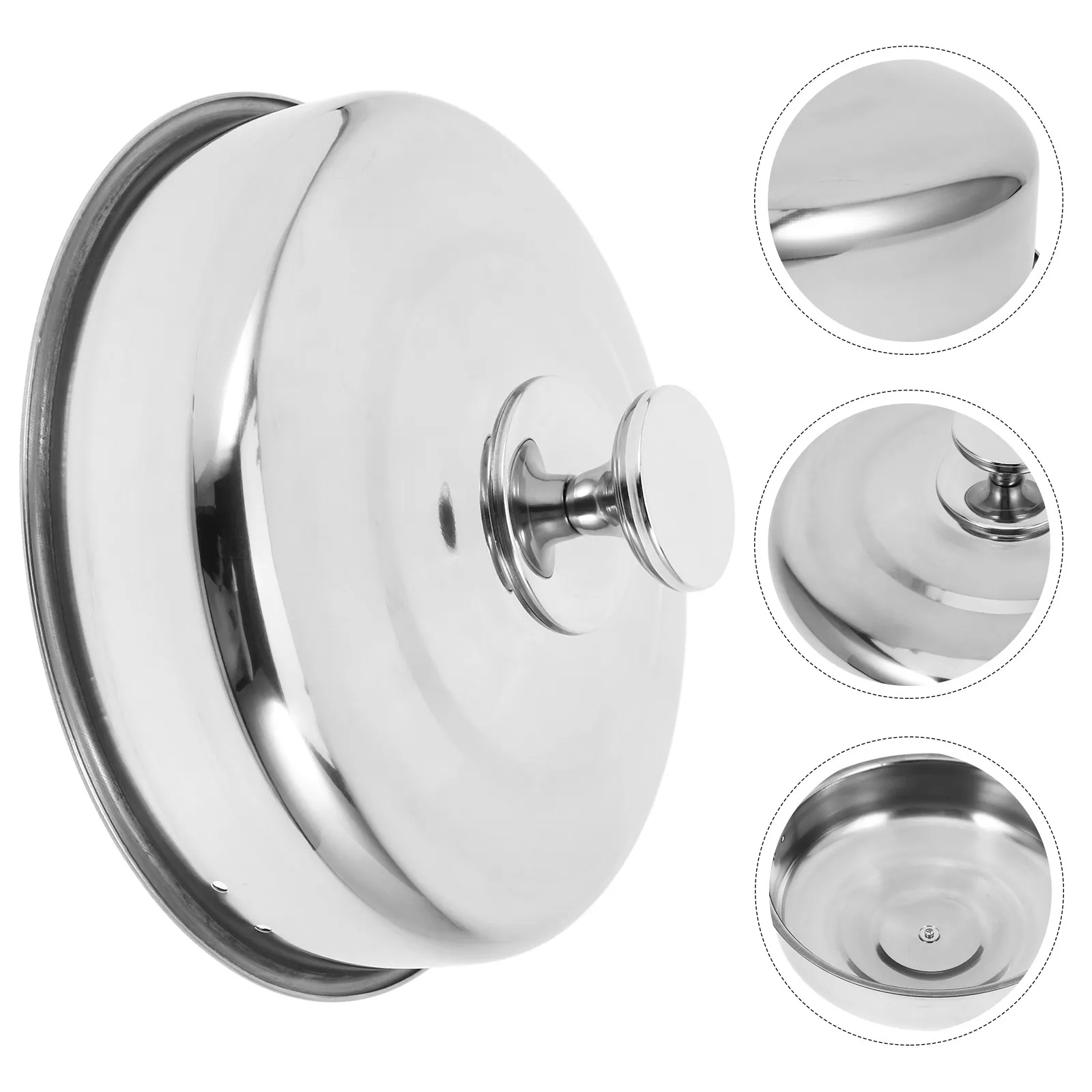 Stainless Steel Steak Cover Round Basting Dome for Flat Teppanyaki Indoor Outdoor Bbq Cooking Even Heat Distribution
