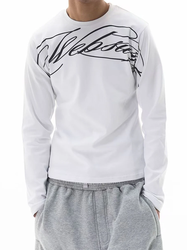 

Американская темная футболка в стиле Харадзюку в стиле ретро с длинными рукавами и принтом Y2K, уличная одежда, модный готический топ для повседневной одежды