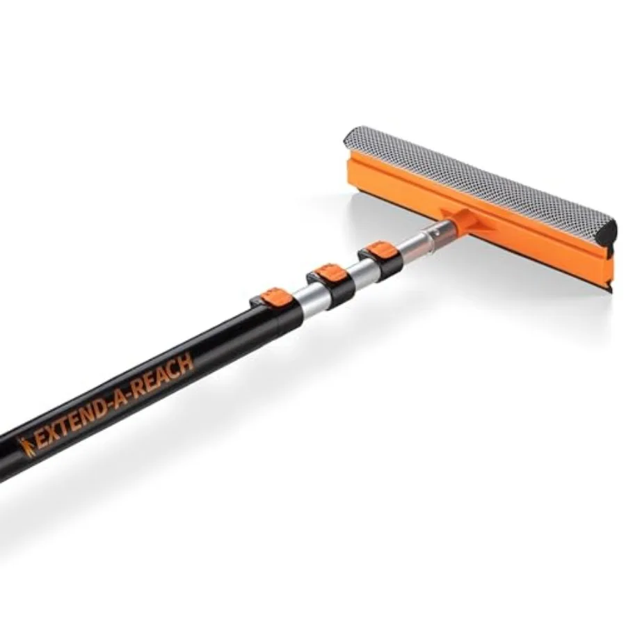 

Набор из 4 скребков для мытья окон с удлинительной ручкой (длина более 20 футов) // Скребок с длинной ручкой для мытья окон и автомобилей, многофункциональный