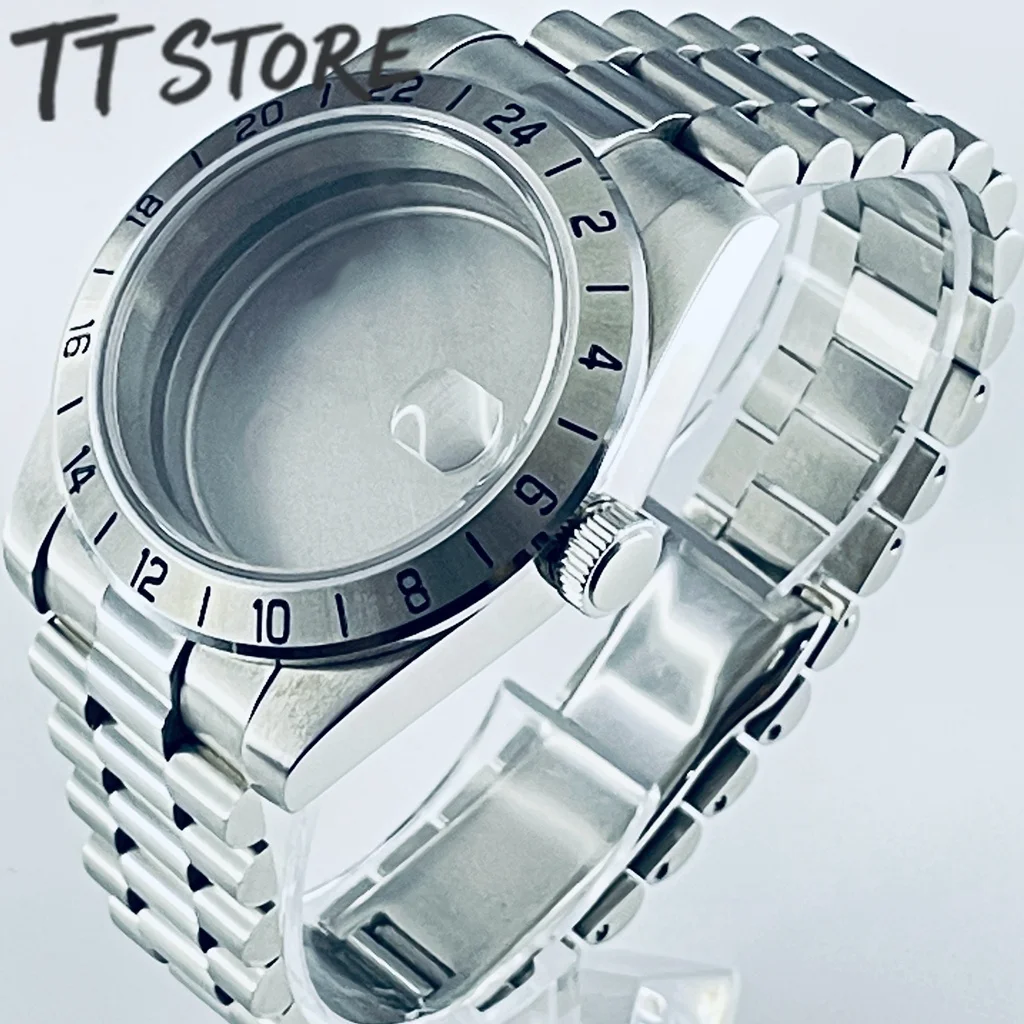 39mm-nh35-gmt-ウォッチケース-スチールベゼル-サファイアクリスタル-防水-nh34-nh35-nh36-nh38-eta2824-ムーブメント対応-ウォッチアクセサリー