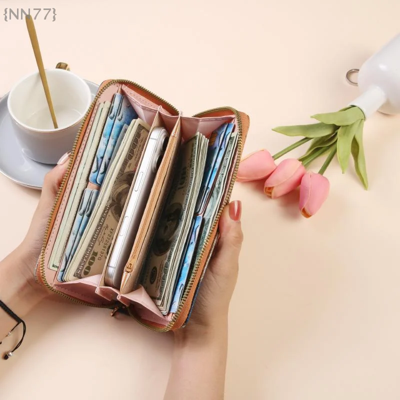 1 szt. Vintage Portfel Damski z Kontrastowymi Kolorami, Wytrzymała Torebka na Monety z Zamkiem Błyskawicznym