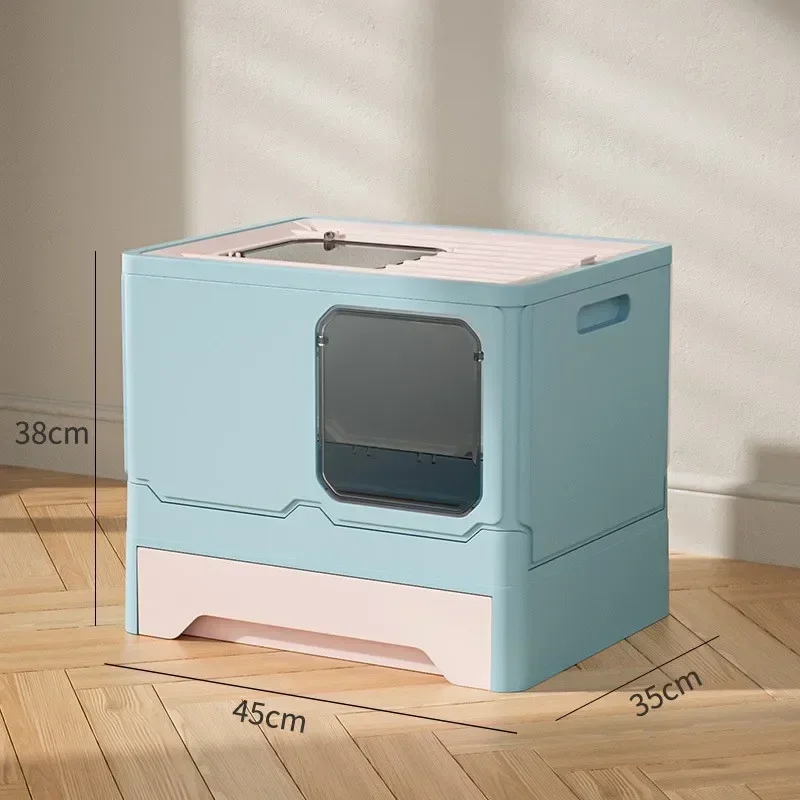 Cat Litter Box Cat Supplies Sandbox Pet Supplies Large Cat Toilet Fully Enclosed Splash Proof Collapsible Drawer Type