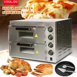 XEOLEO 13-inch Commercial Electric Pizza Baking Maker Double-layer Stainless Steel Toast Oven Bread/Cookie/Chicken/Food Baker