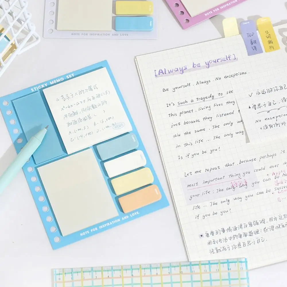 Sticky Notes Sticky Reminder, Study Sticky Note Set, Adhesive Note Tabs, Diário decorativo, Planner Sticker