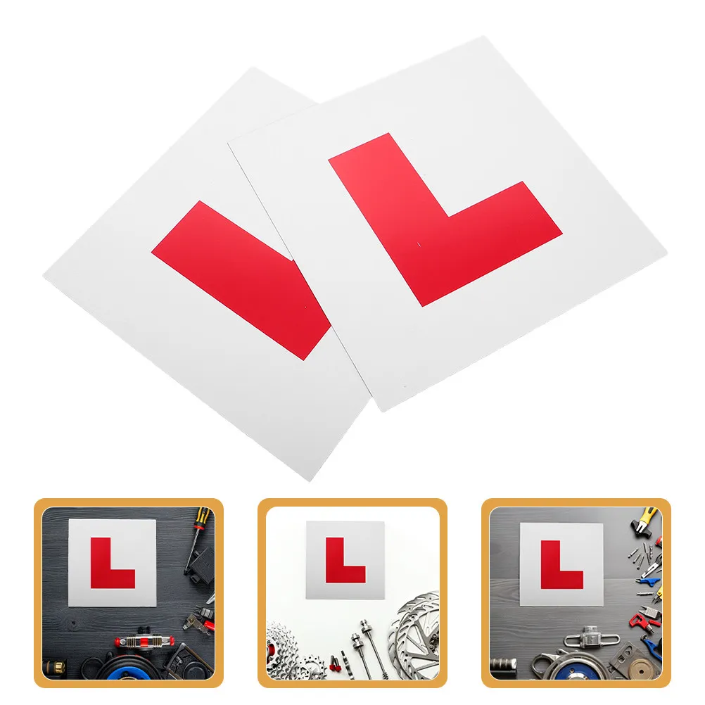 

6Pcs Magnetic Car Stickers Easy Attach Remove Magnetic Plates for Front Rear Vehicles Novice Driver Sign