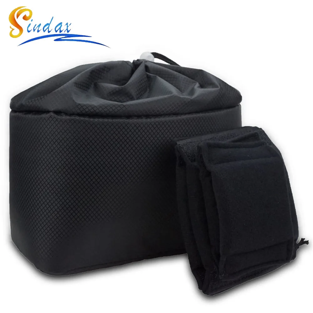

Black Camera Insert Bag Folding Waterproof Drawstring DSLR Lens Photography Bag Portable Digital Camera Bag For Outdoor Travel