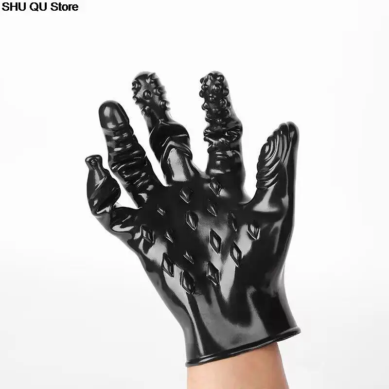 New Style 5-Finger Masturbation Gloves Erotic Massage Flirting Adult Sex Toy for Men Women HotAdult Sex Toy For Men Women Sexy