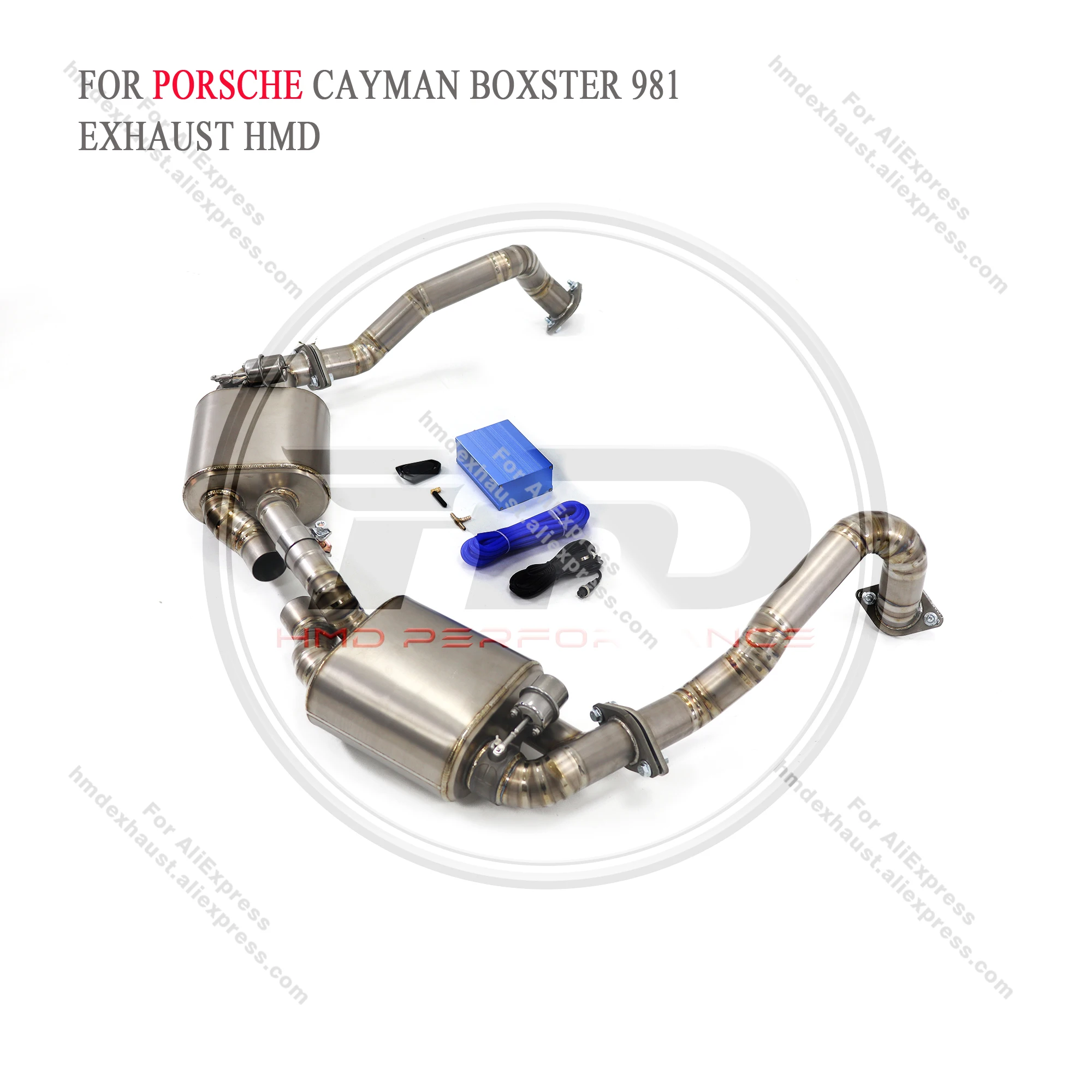 Hmd venda quente sistema de escape titânio desempenho catback escape para porsche cayman boxster 981 com válvula tubo reto