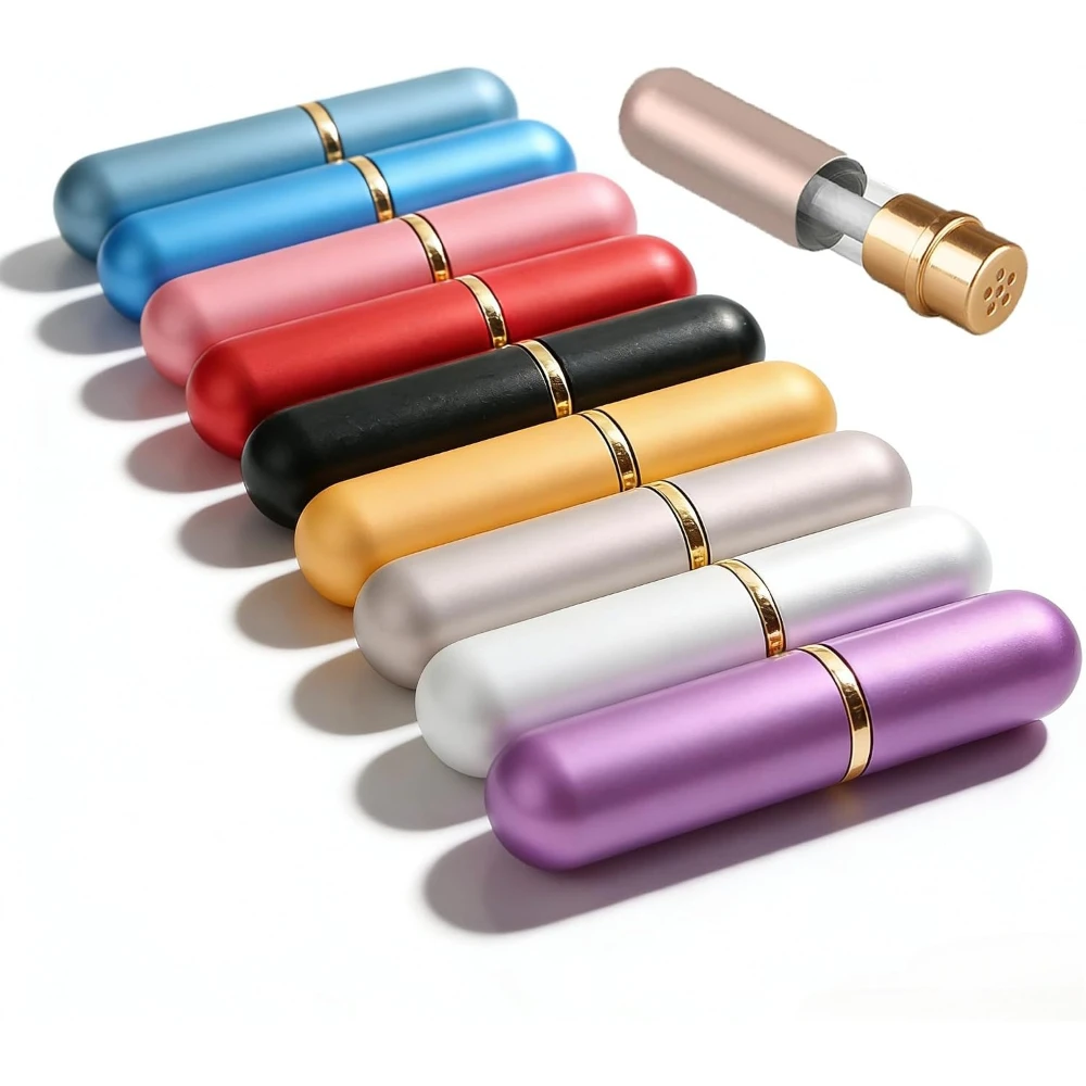 5ml Portable Reusable Refillable Blank Nasal Inhaler Cotton Wick Stick Essential Oil Aluminum Aromatherapy Refresh Sooth Inhaler