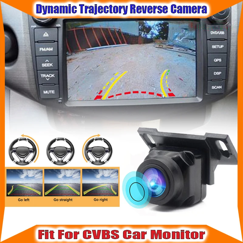 Large angle de vision, ligne de trajectoire dynamique, caméra de recul à vision nocturne HD pour voitures, aucune batterie nécessaire, installation facile
