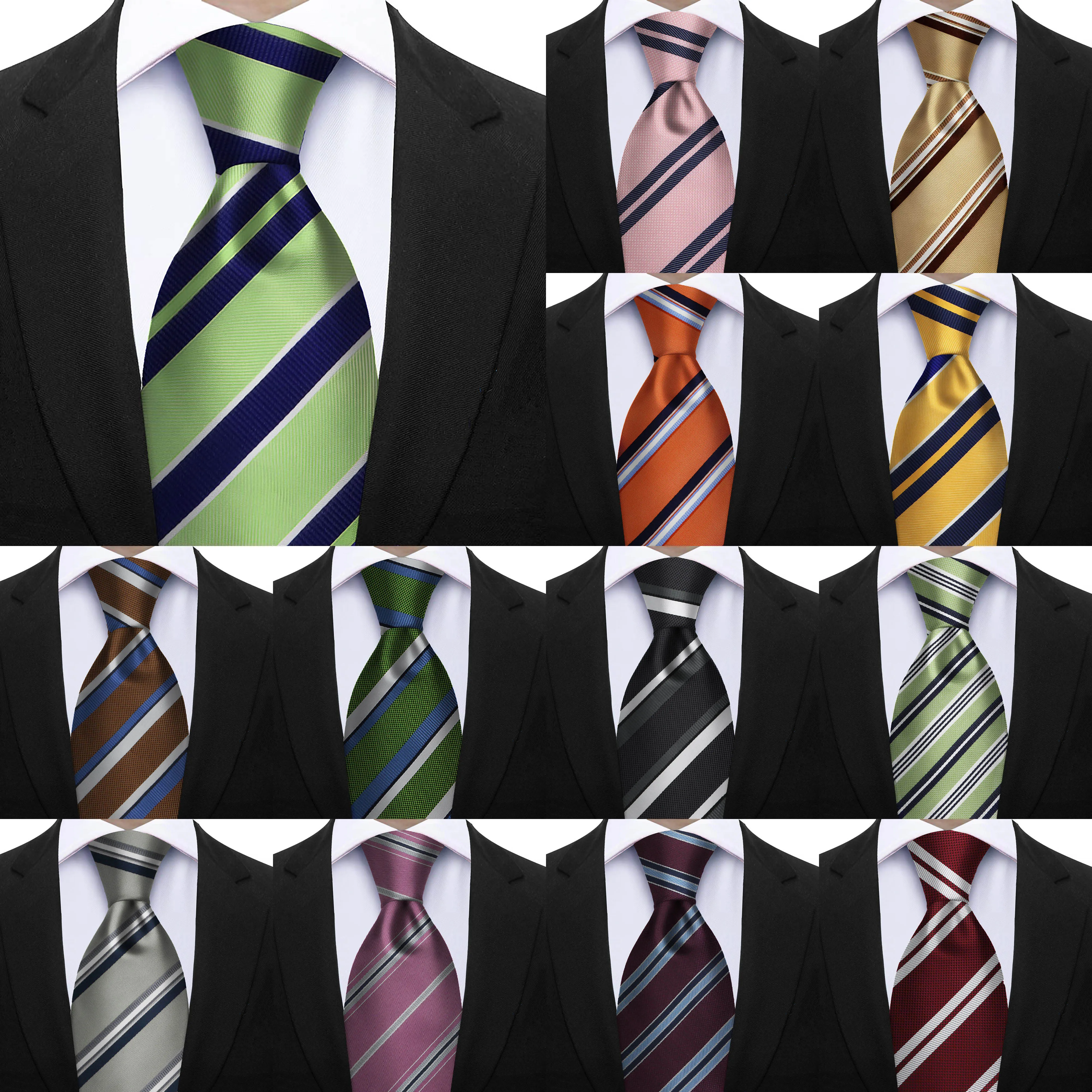 Luxury 7CM Striped Mens Necktie Sage Green Ties For Man Groom Groomsman Jacquard Woven Ascot Formal Business Party Accessories