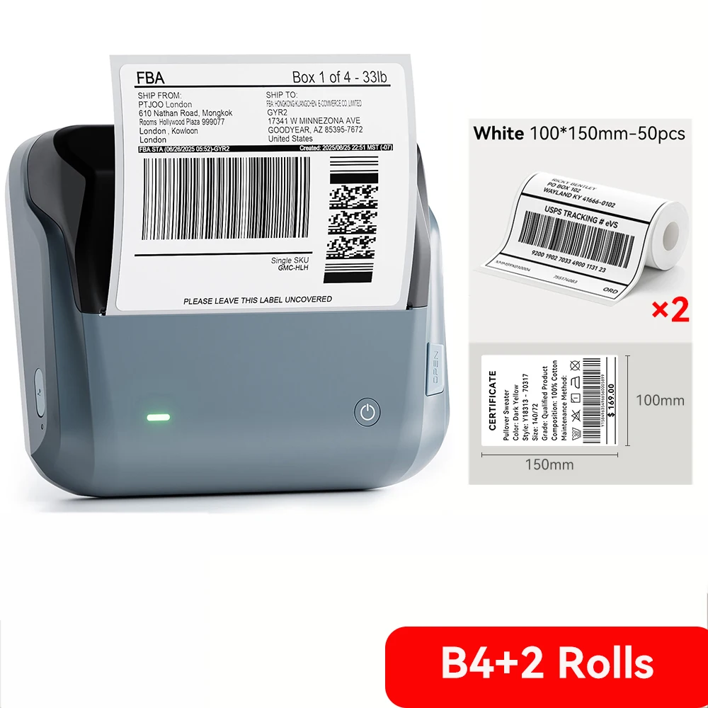 Niimbot B4 Thermische Labelprinter Groot Formaat 20-110mm Printbreedte Label Sticker Machine Verzendlabel Zakelijk Kantoorgebruik