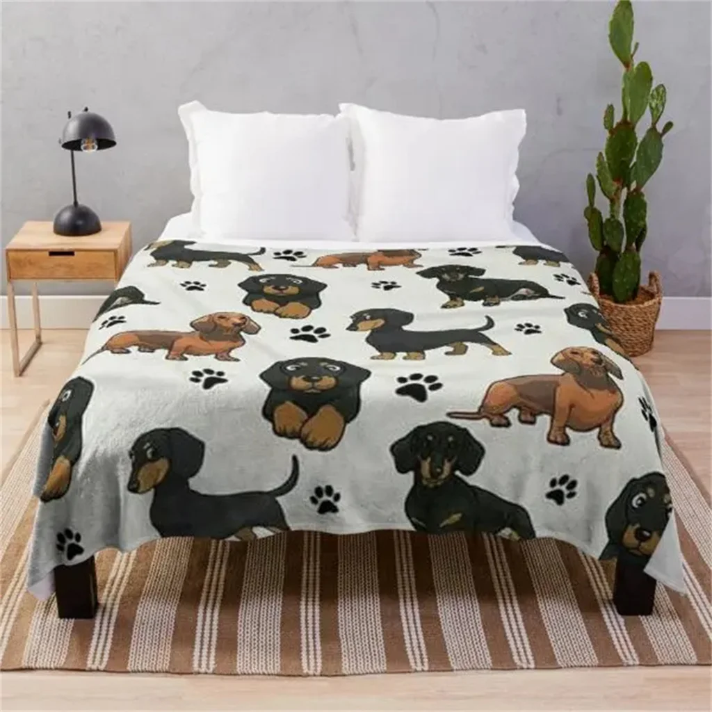 Bassotto cane animale coperta in pile primavera/autunno Wiener salsiccia cane coperte leggere per divano letto auto King Queen Size