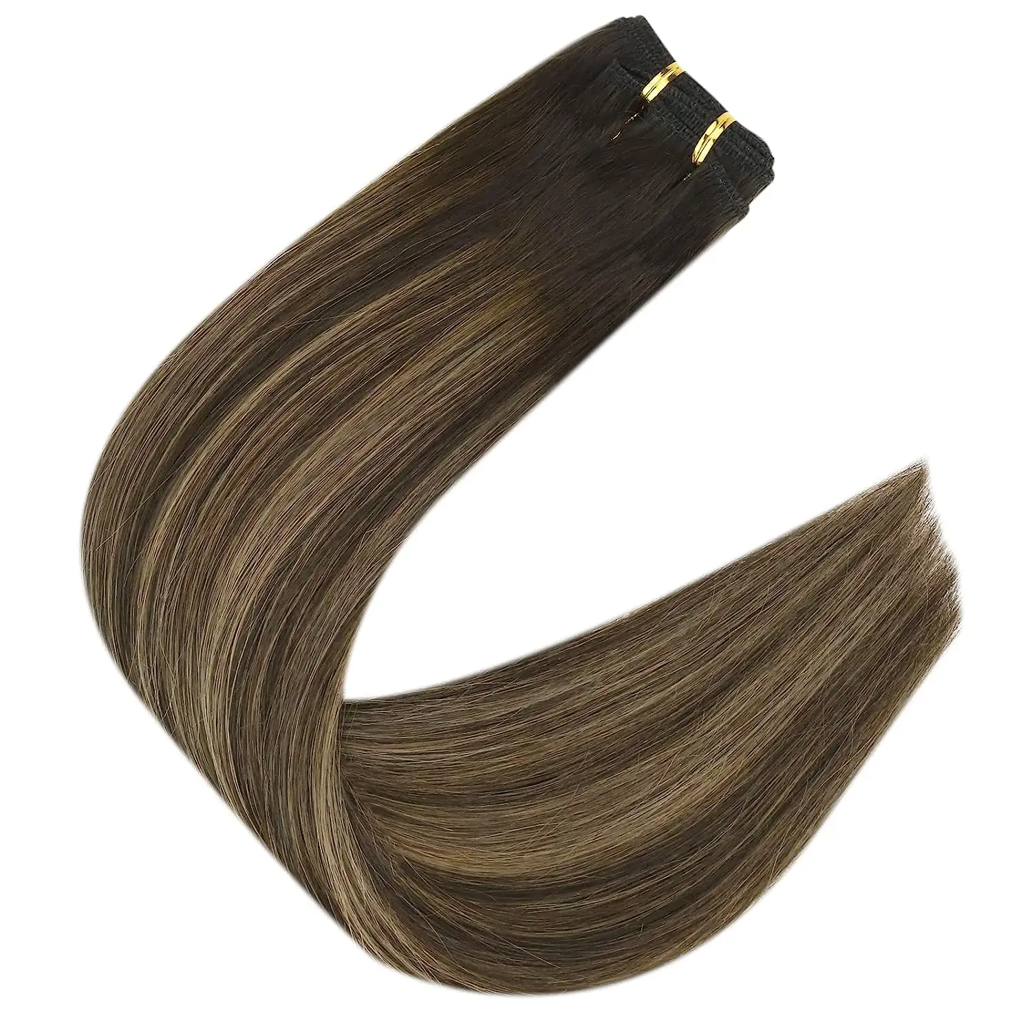 Full Shine Haar bündel 100% Echthaar Schuss verlängerungen Ombre Blondine 100g nähen in seidig gerade Remy Haut Doppels chuss