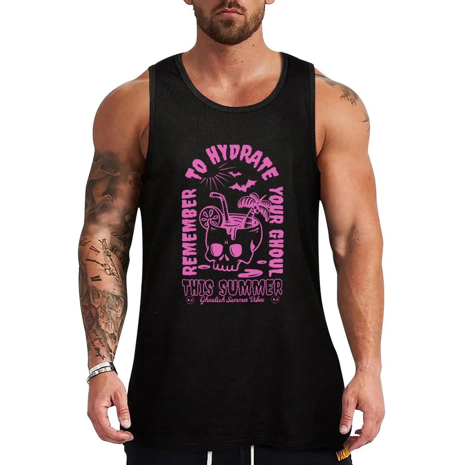 Summerween, Summer Shirt, Summer Aesthetic, Summertime, Beach vibes, Remember to Hydrate your Ghoul, Hot Goth Summer, G Tank Top