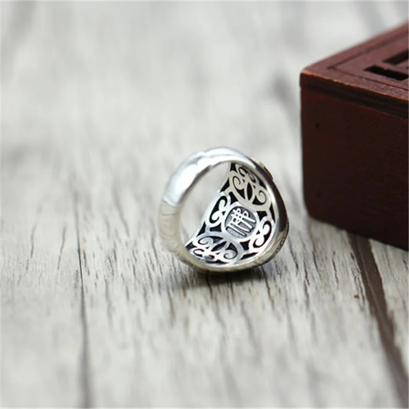 Ethnic Religious Buddha Ring For Buddhist Finger Accessories Trendy 925 Sterling Silver Ring For Men Jewelry Personality Bijou