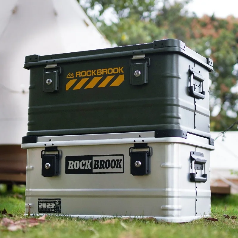 

ROCKBROOK 50L Rockbrook Wholesale Price Outdoor Camping Organizer Folding Aluminum Alloy Storage Box
