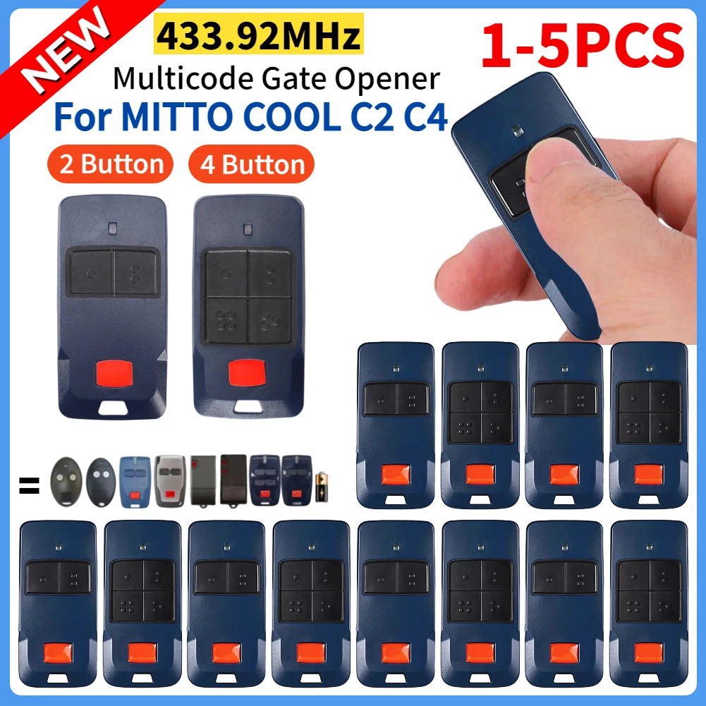 

For BFT MITTO C2 C4, B RCB 2 4 Remote Control 433.92MHz Transmitter Rolling Code Gate Remote Control Garage Door Opener