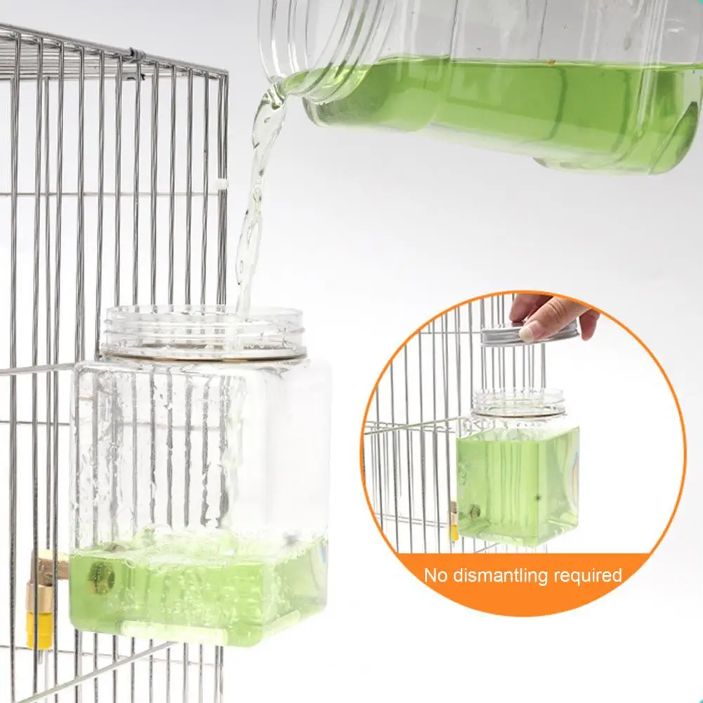 520ML Bird Water Feeder Automatic Hassle-Free Installation Parrot Food Dispenser Bird Feeder Parrot Pet Water Dispenser for Cage