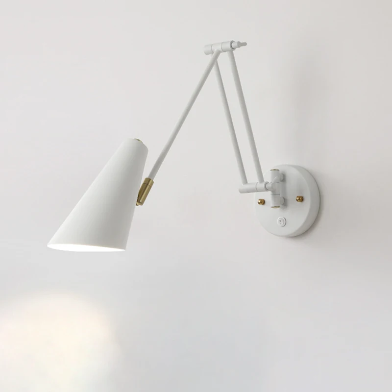 Imagem -06 - Nordic Ajustável Swinging Wall Lamp Lâmpada de Cabeceira Led Luz Telescópica Dobrável com Interruptor Iluminação para Decoração Doméstica Sala de Estar e Estudo