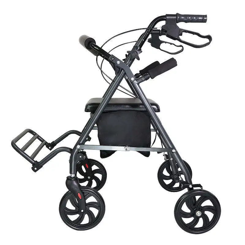 Multi functional 4-wheel walker, foldable sitting style walker for the elderly, lightweight and stable