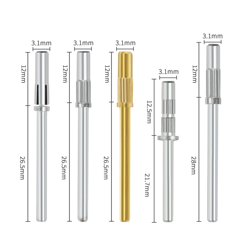 Prego mini lixa bandas mandril bit para manicure lixa anel titular pele morta unhas gel remover 3/32 "acessórios de broca do prego