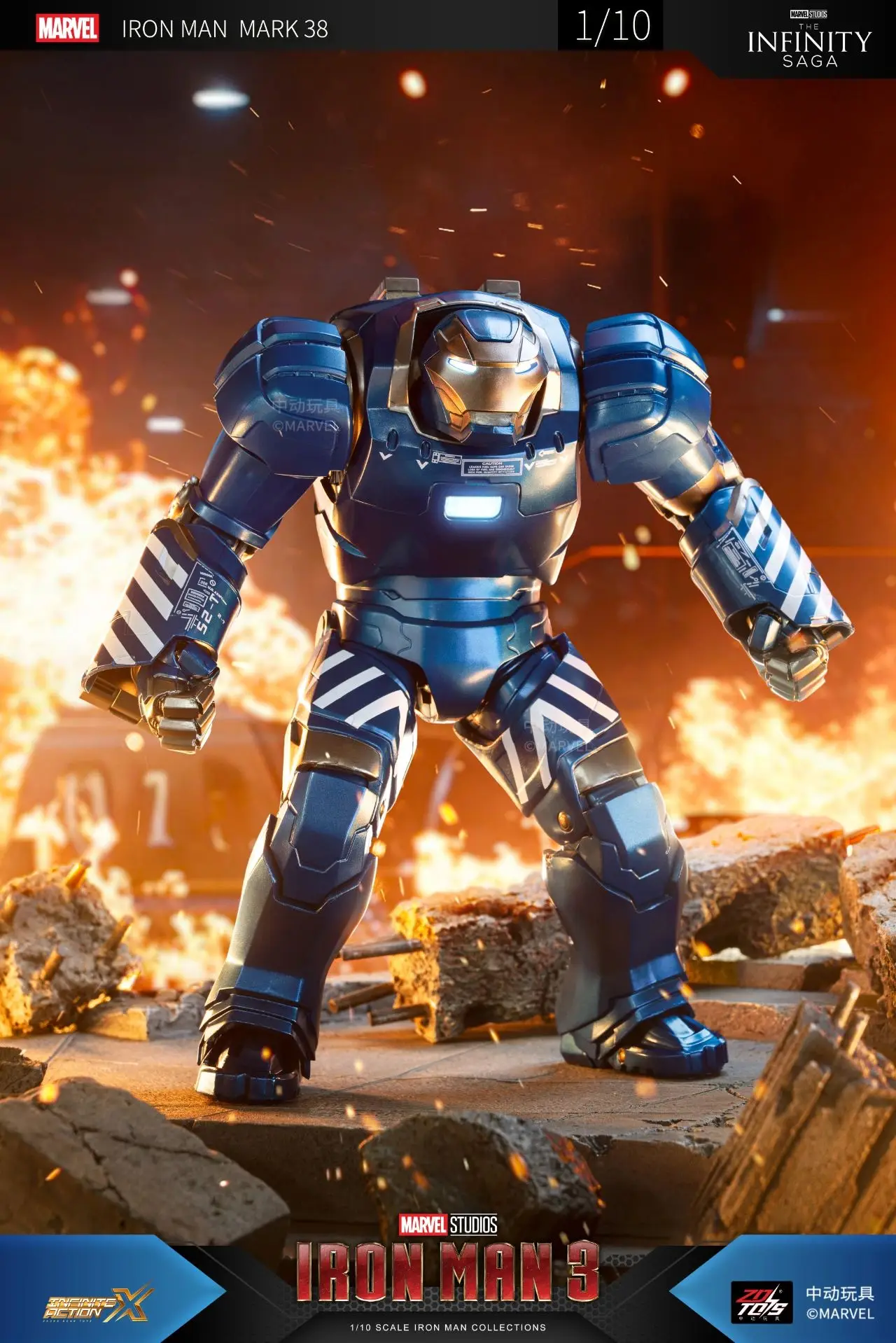 ZD brinquedos marvel vingadores homem de ferro mk38 Igor mk37 martelo mk12 kingarts mk40 espingarda figura ação coleções presente