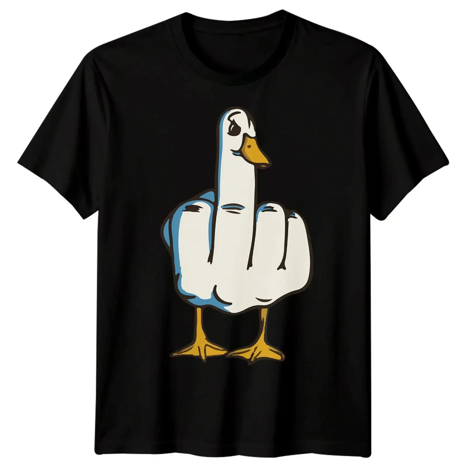 Мужская футболка Gans Vogel Mittelfinger с забавным и дерзким принтом, винтажная, с эффектом потертости, удобная, модная, слегка стильная, мягкая, с графическим рисунком.