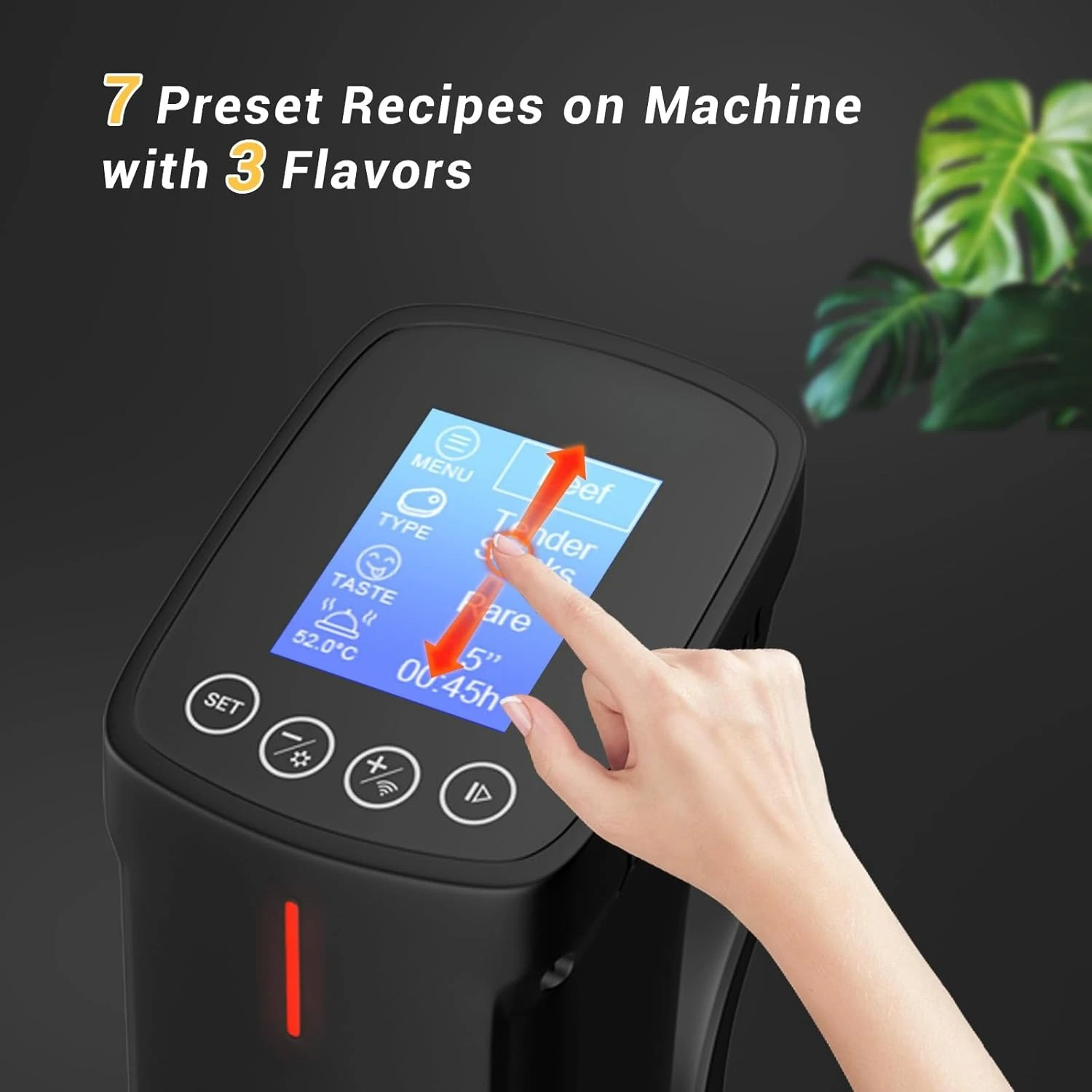 WIFI Sous Vide Machine ISV-100W، جهاز توزيع طباخ Sous-Vide بقدرة 1000 واط مع 14 وصفة محددة مسبقًا على التطبيق ووظيفة المعايرة