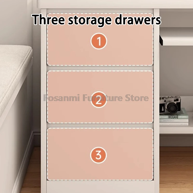 Gamer Room Gaming Computer Table with Storage Drawers White Large Workspace Study Work Desks Multi-Functional Home Office Desk