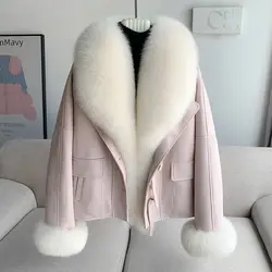 imitation fox Fur Coat Women Short Clothes new winter Parkas fashion loose Long sleeve fur jacket Female plush outerwear T793